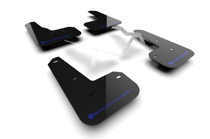 Acura Integra Mud Flap - Front + Rear - Rally Armor - UR Premium Polyurethane - Black/Blue - `23-`24 Acura Integra Mud Flap - Front + Rear - Rally Armor - UR Premium Polyurethane - Black/Blue - `23-`24